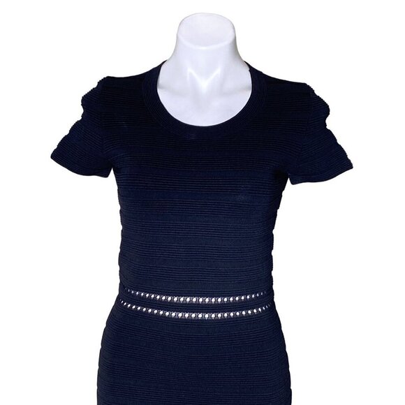MICHAEL Michael Kors Black Fit & Flare Dress, Ribbed Cut-Out Women's Size S - Picture 3 of 11